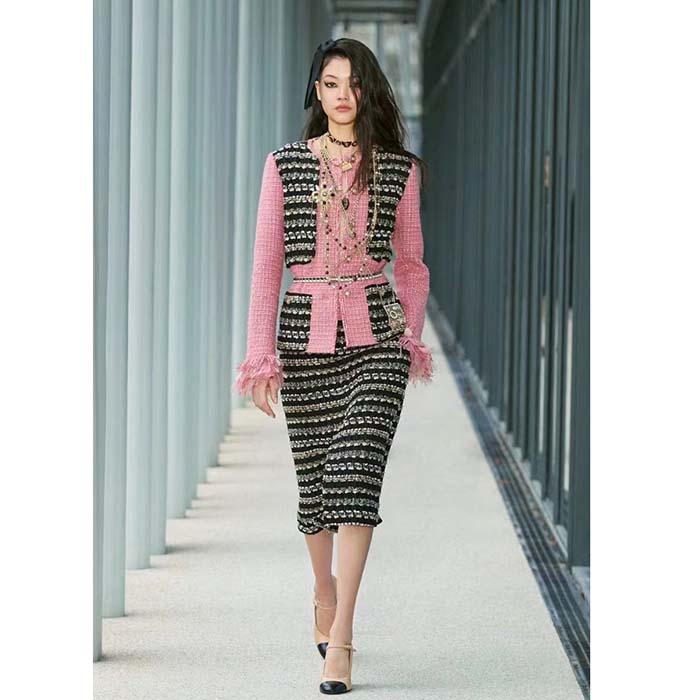 Chanel Women CC Belt Gold Tone Metal Black White Calfskin Lambskin Leather