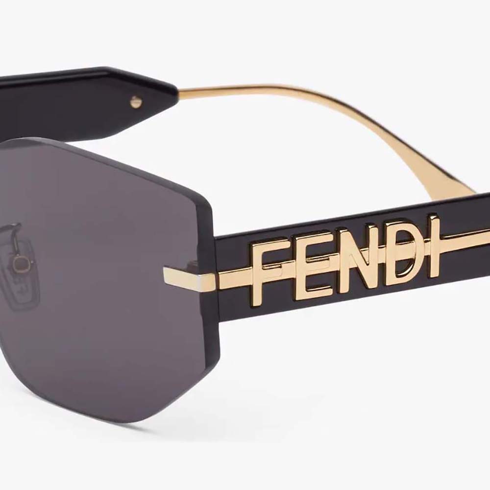 Fendi Women Fendigraphy Black Shield Sunglasses