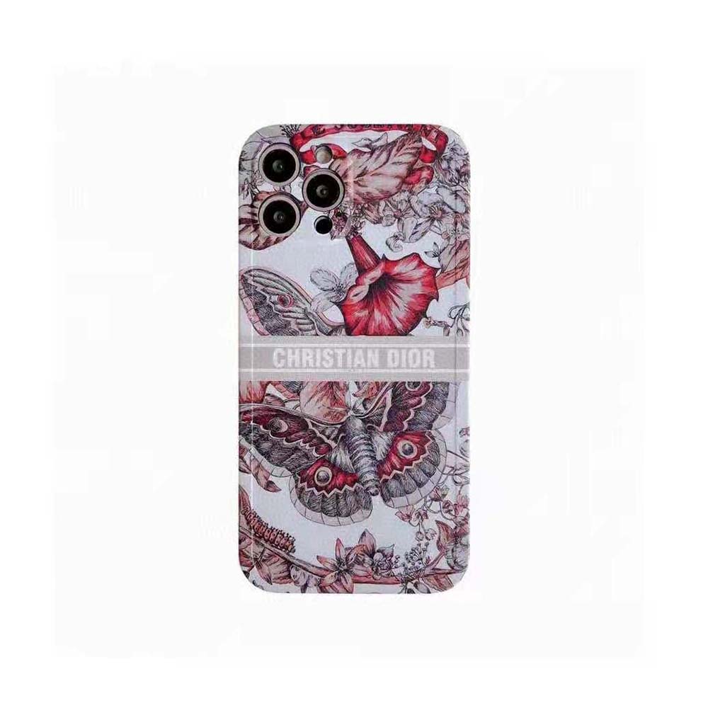 Dior Women Diortravel Cover for Iphone Toile De Jouy Reverse Printed Calfskin