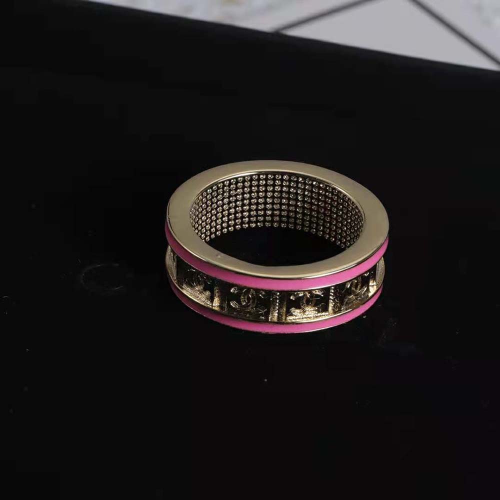 Chanel Women Ring in Metal-Pink