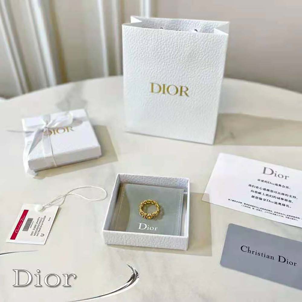 Dior Women Dio(r)evolution Ring Gold-Finish Metal and White Crystals