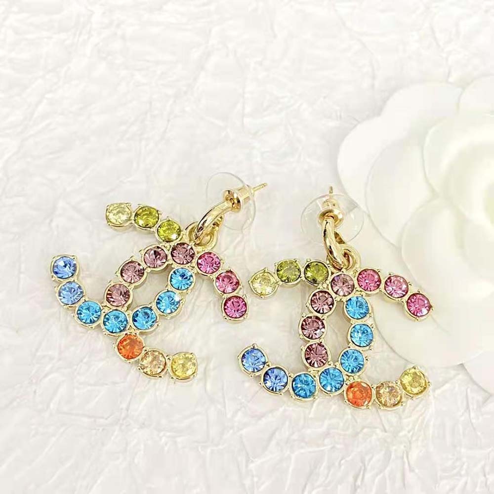 Chanel Women Pendant Earrings in Metal and Strass