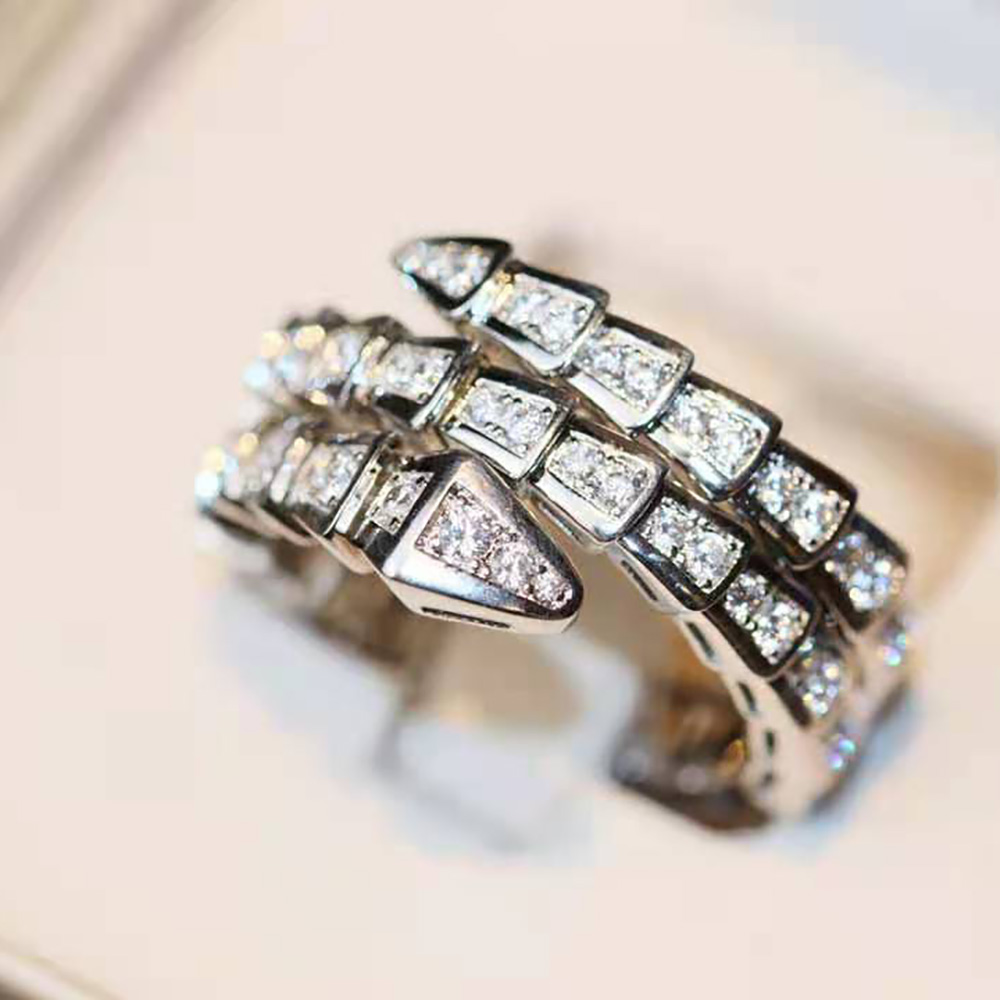 Bvlgari Women Serpenti Viper Two-coil 18 KT White Gold Ring