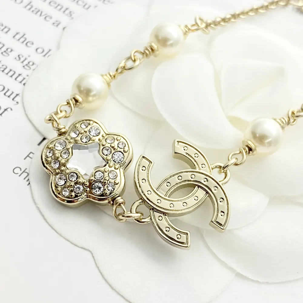 Chanel Women Bracelet Metal Glass Pearls Strass ABF382