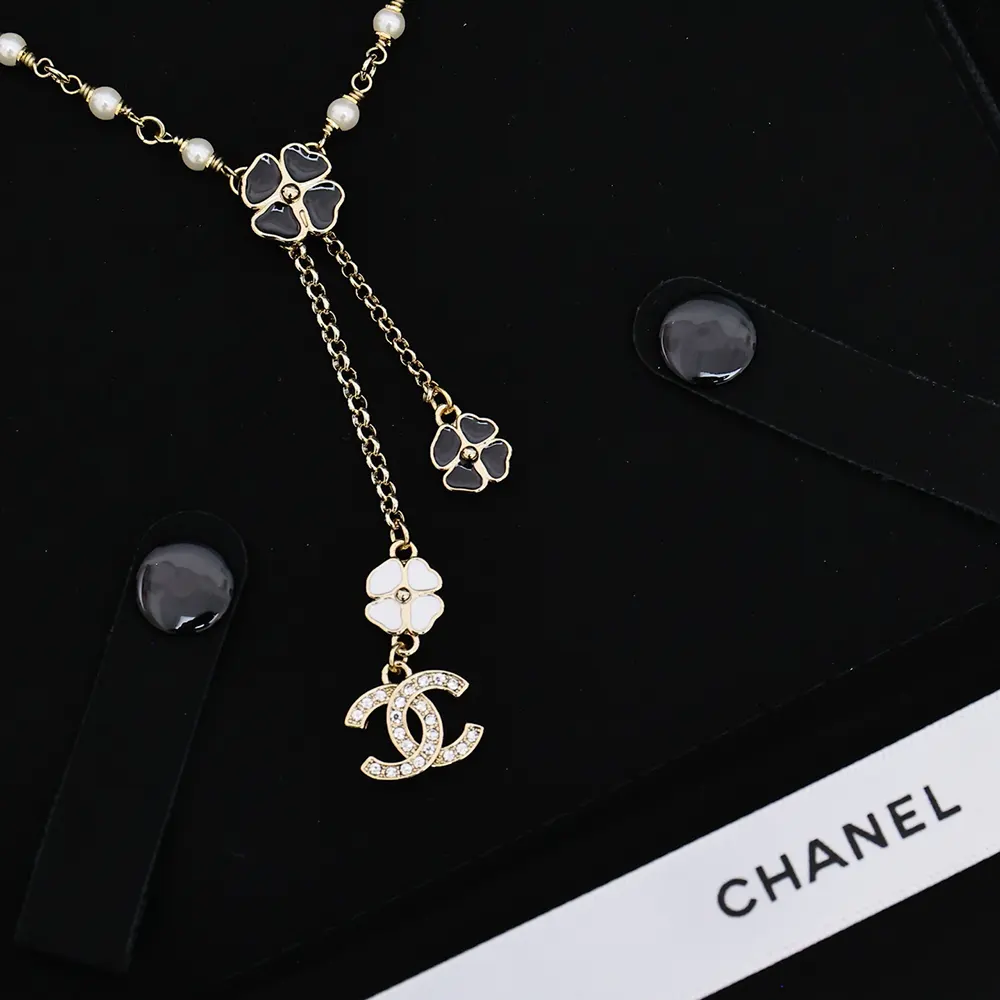 Chanel Women Pendant Necklace Metal Glass Pearls Resin Strass ABF533