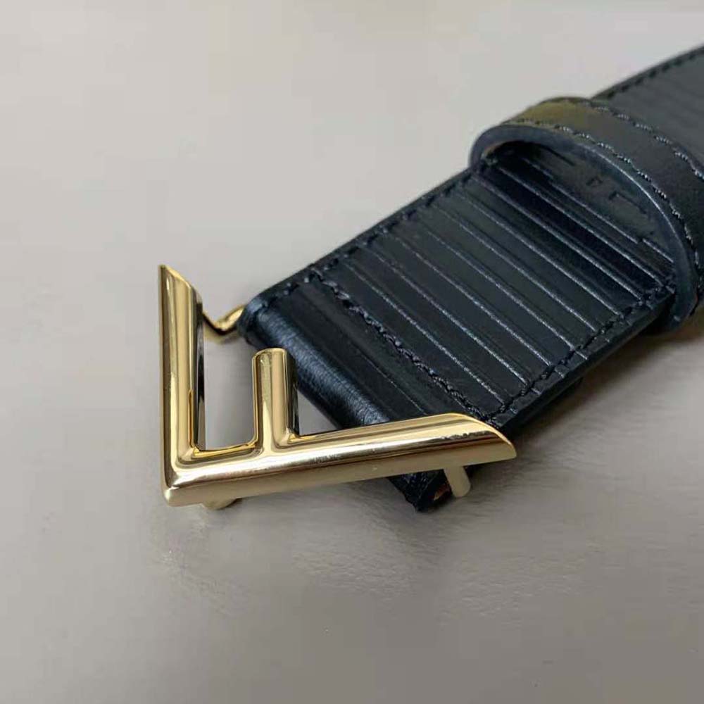 Fendi Men Black Leather Belt