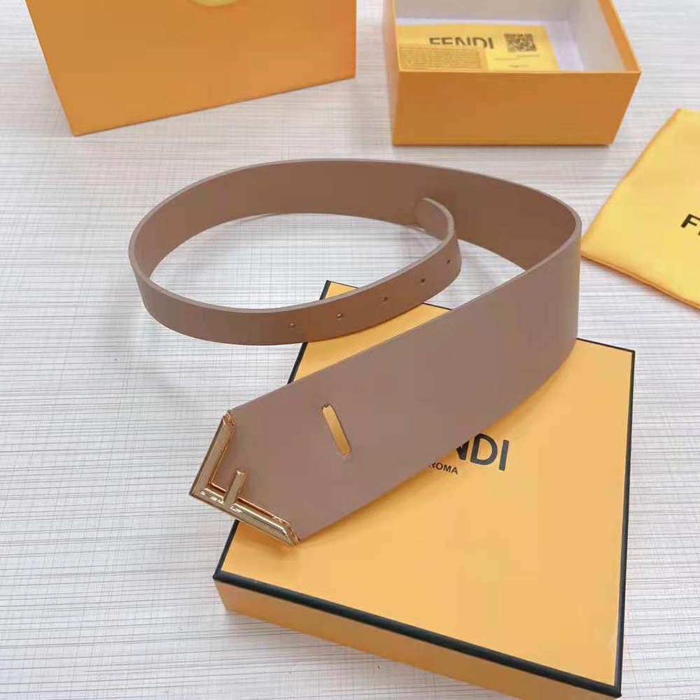 Fendi Women Beige Leather Belt