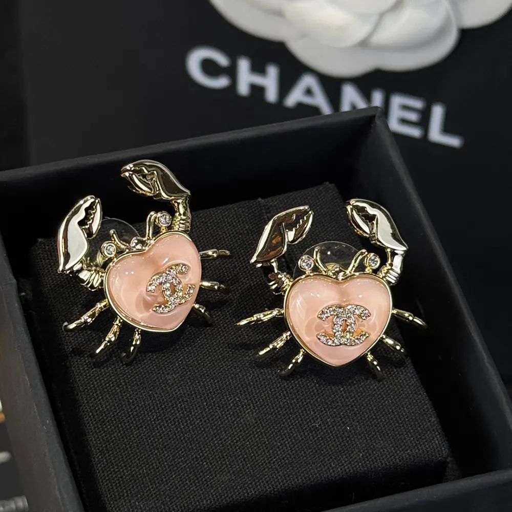 Chanel Women Stud Earrings Metal Glass Resin Strass ABF075