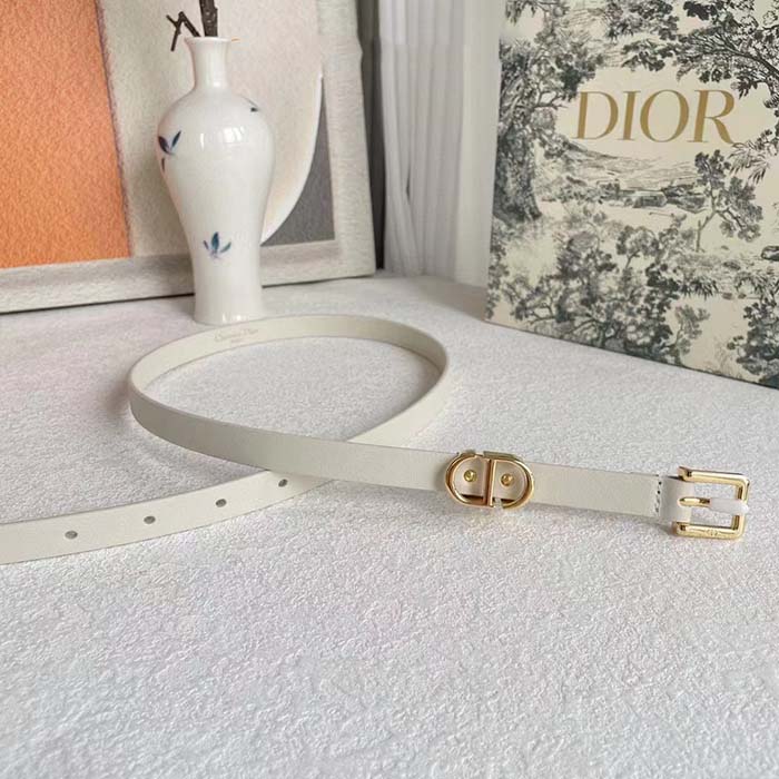 Dior Unisex CD Saddle Belt Latte Ultrasmooth Calfskin 20 MM Width