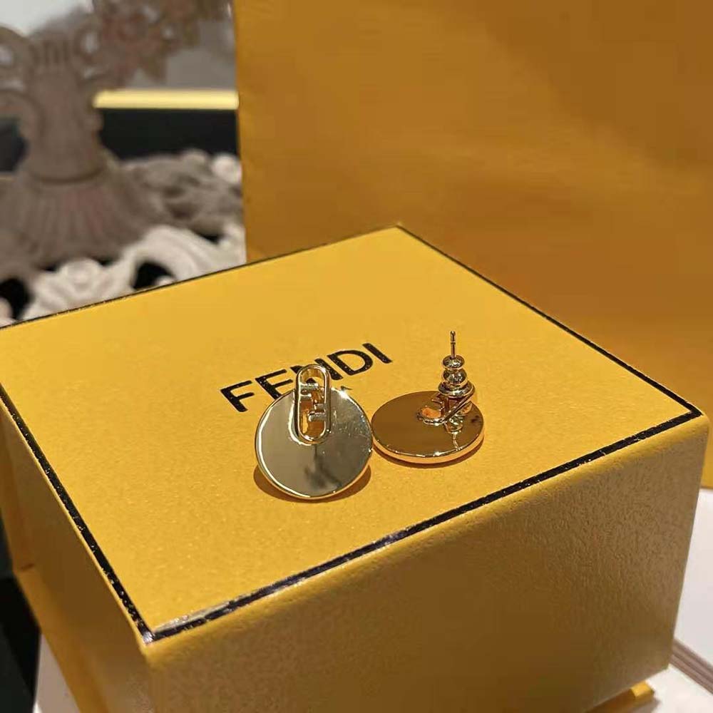 Fendi Women O Lock Earrings Gold-Colored
