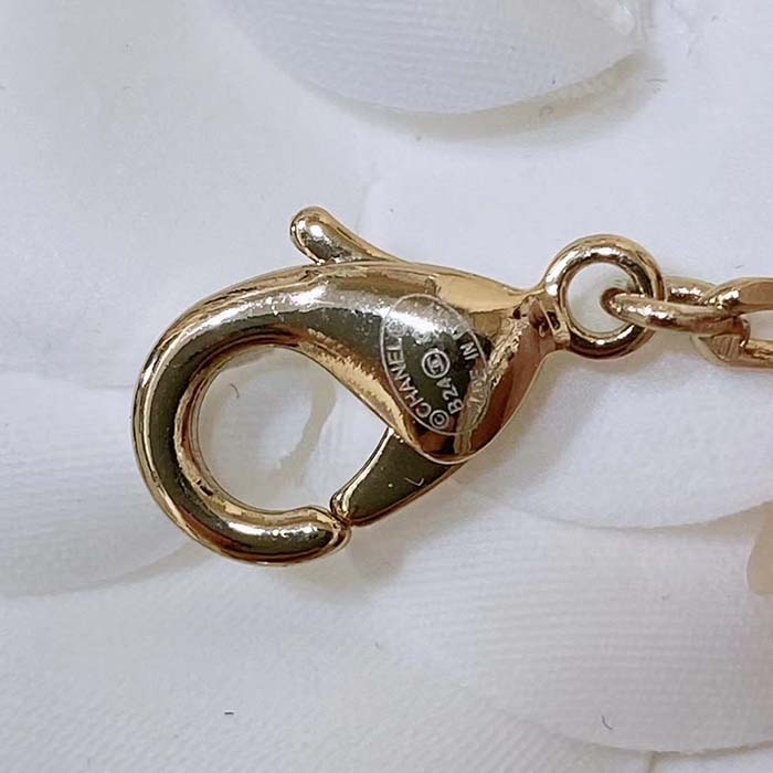 Chanel Women CC Chain Belt Metal Resin Glass Pearls Strass Gold Pearly White Crystal