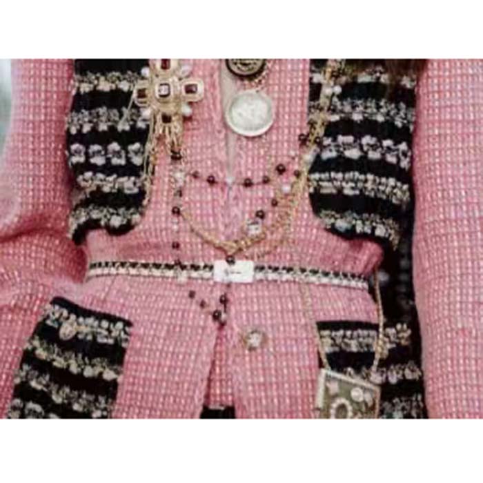 Chanel Women CC Belt Gold Tone Metal Black White Calfskin Lambskin Leather