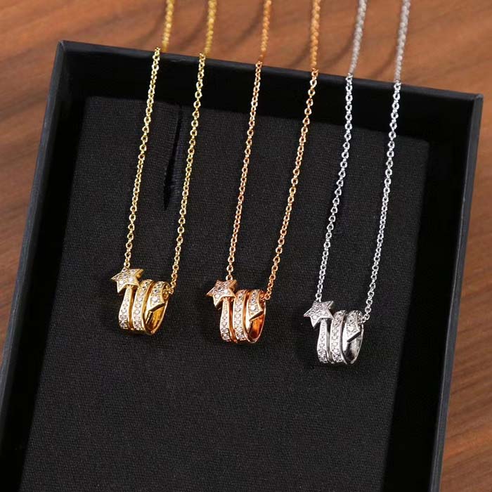 Chanel Women CC Étoile Filante Necklace 18K White Gold Diamonds