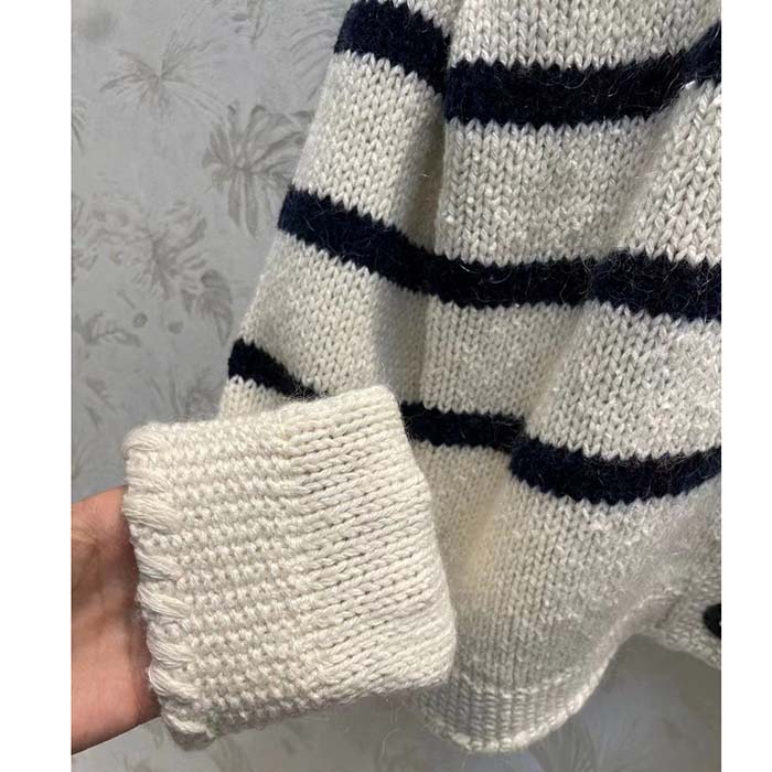 Dior Men CD Dior Marinière Jacket White Black Wool Cotton Mohair Technical Knit D-Stripes