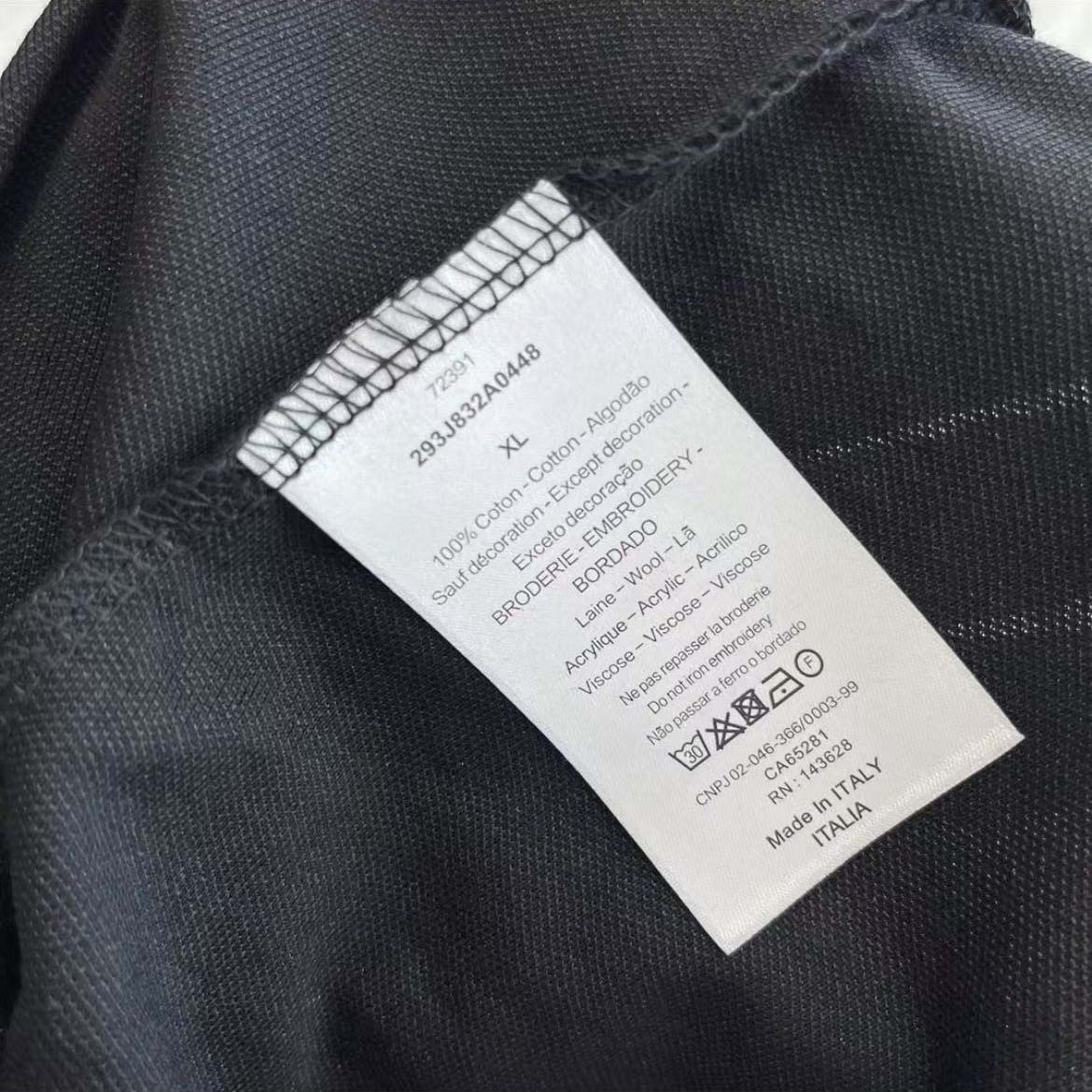 Dior Men Logo-embroidered Cotton Polo shirt-Black