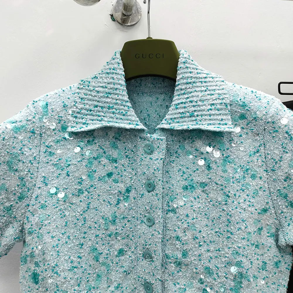 Gucci Women Tweed Blend Polo Top 798148XKD804986