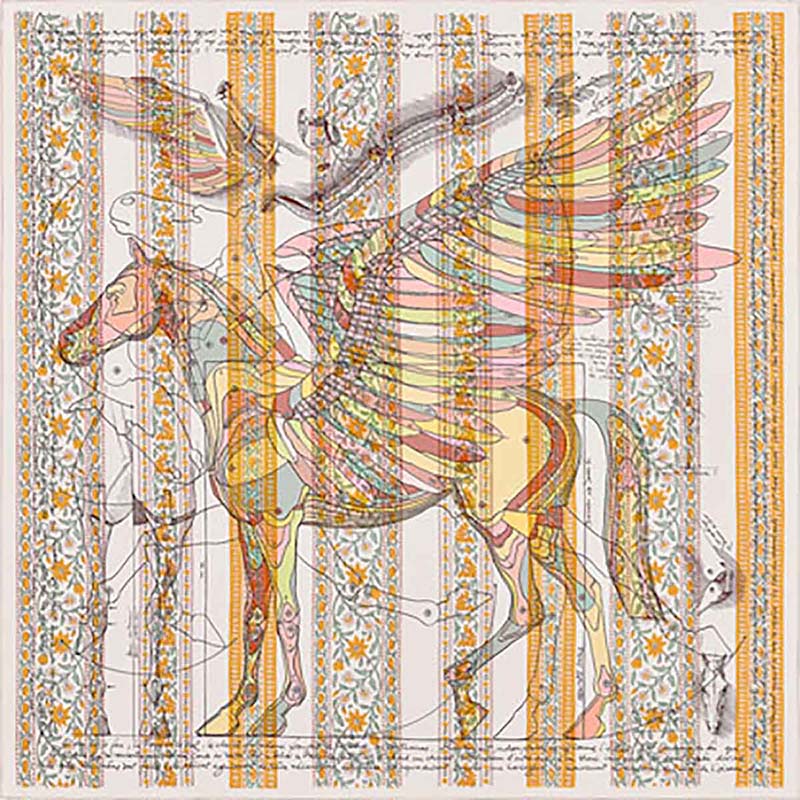 Hermes Women La Maison Des Carres Pegase Dhermes AU Bloc Scarf