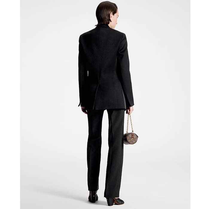 Louis Vuitton Women LV Jewel Button Tuxedo Jacket Cotton Wool Mohair Black