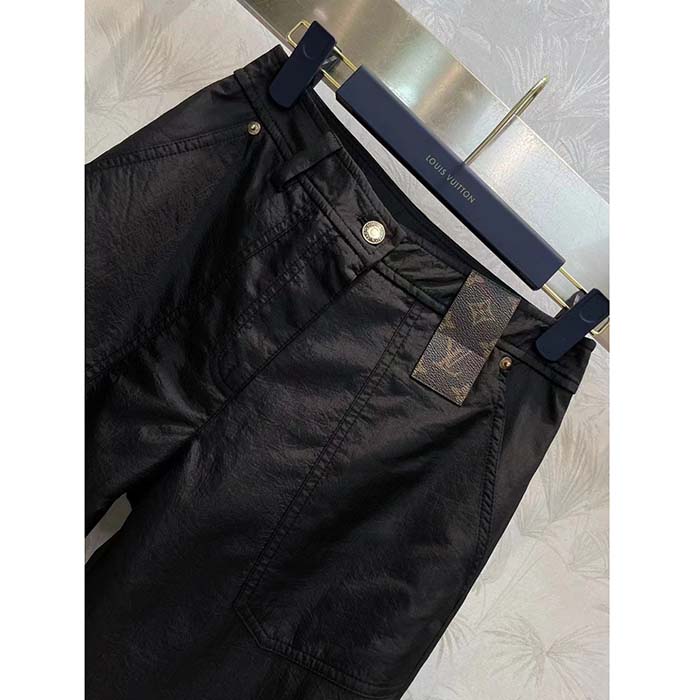 Louis Vuitton Women LV SKI Crinkled Nylon Flared Ski Pants Polyamide Black