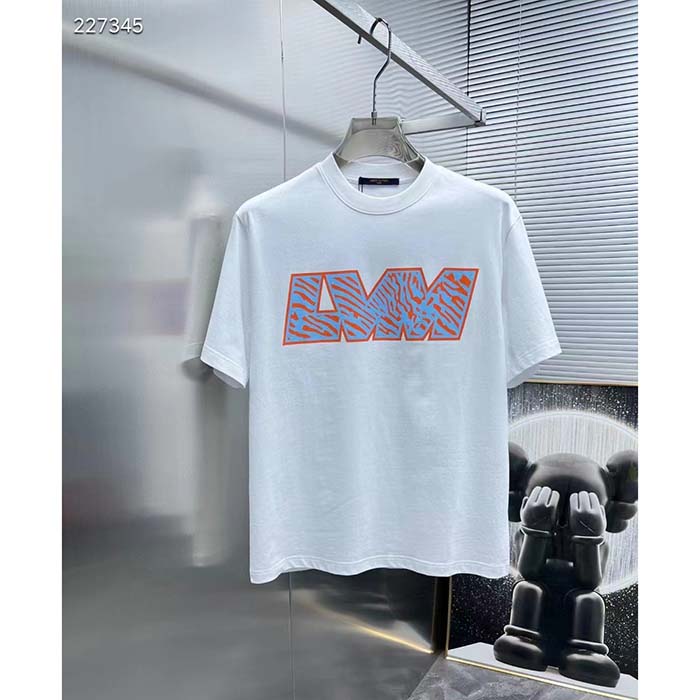 Louis Vuitton Women LV Short-Sleeved Cotton Crewneck White Cotton 1ABJ8F