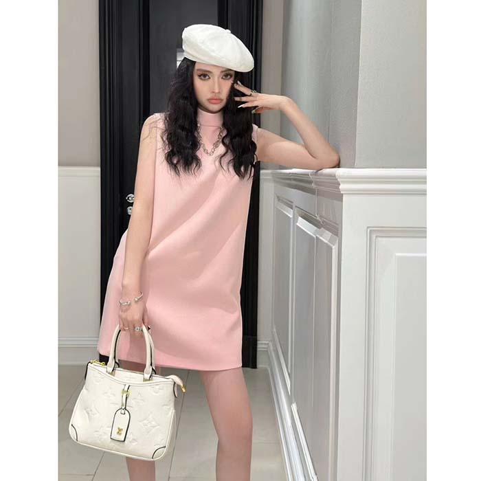 Louis Vuitton Women LV Mock-Neck Straight Dress Light Pink 1AFCHR