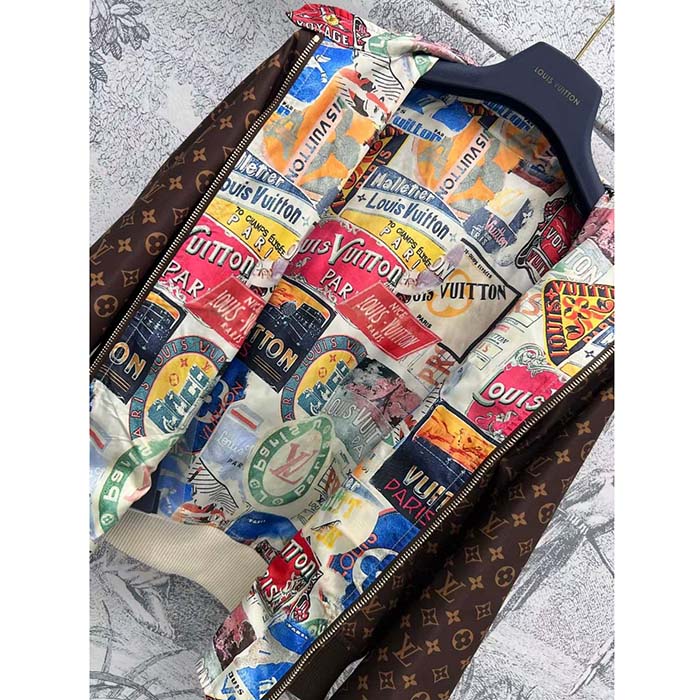 Louis Vuitton LV Women Reversible Elysee Palace Bomber Jacket Brown Double Sided