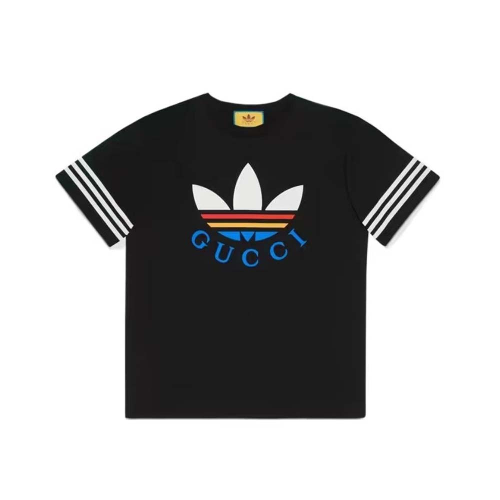 Gucci Women GG Adidas x Gucci Cotton T-Shirt Features the Gucci Trefoil Print