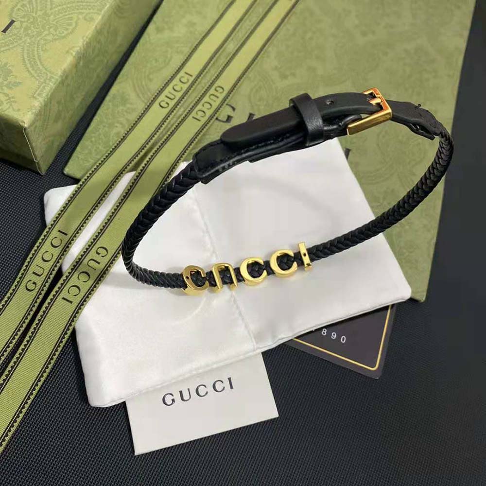 Gucci Women Leather ‘Gucci’ Bracelet