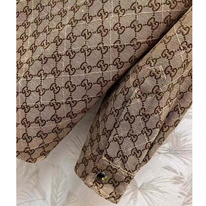 Gucci Men GG Canvas Shirt Point Collar Dropped Shoulder Long Sleeves