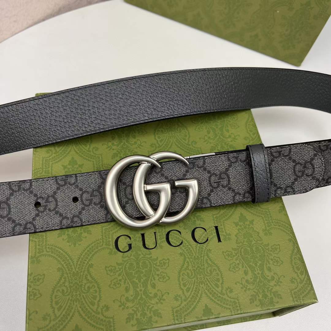 Gucci Unisex GG Marmont Reversible Belt Double G Buckle 3.8 CM Width