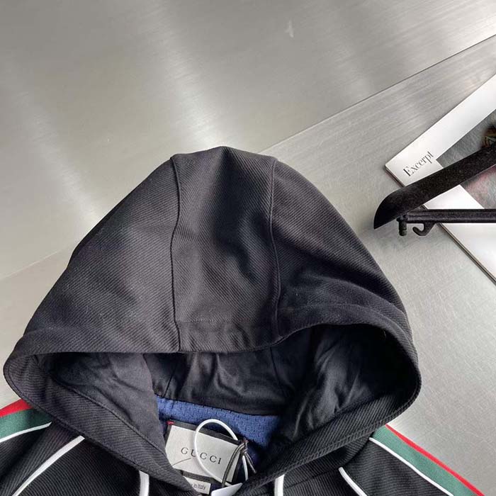 Gucci Women GG Wool Jersey Jacket Web Interlocking G Front Pockets