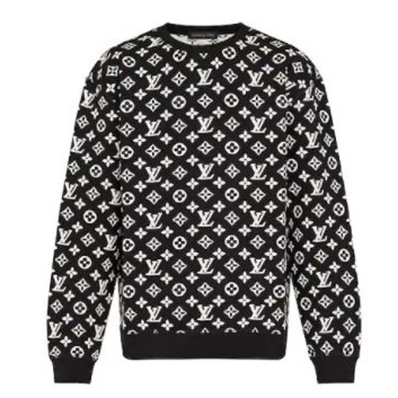 Louis Vuitton LV Women Full Monogram Jacquard Crew Neck Cotton Black