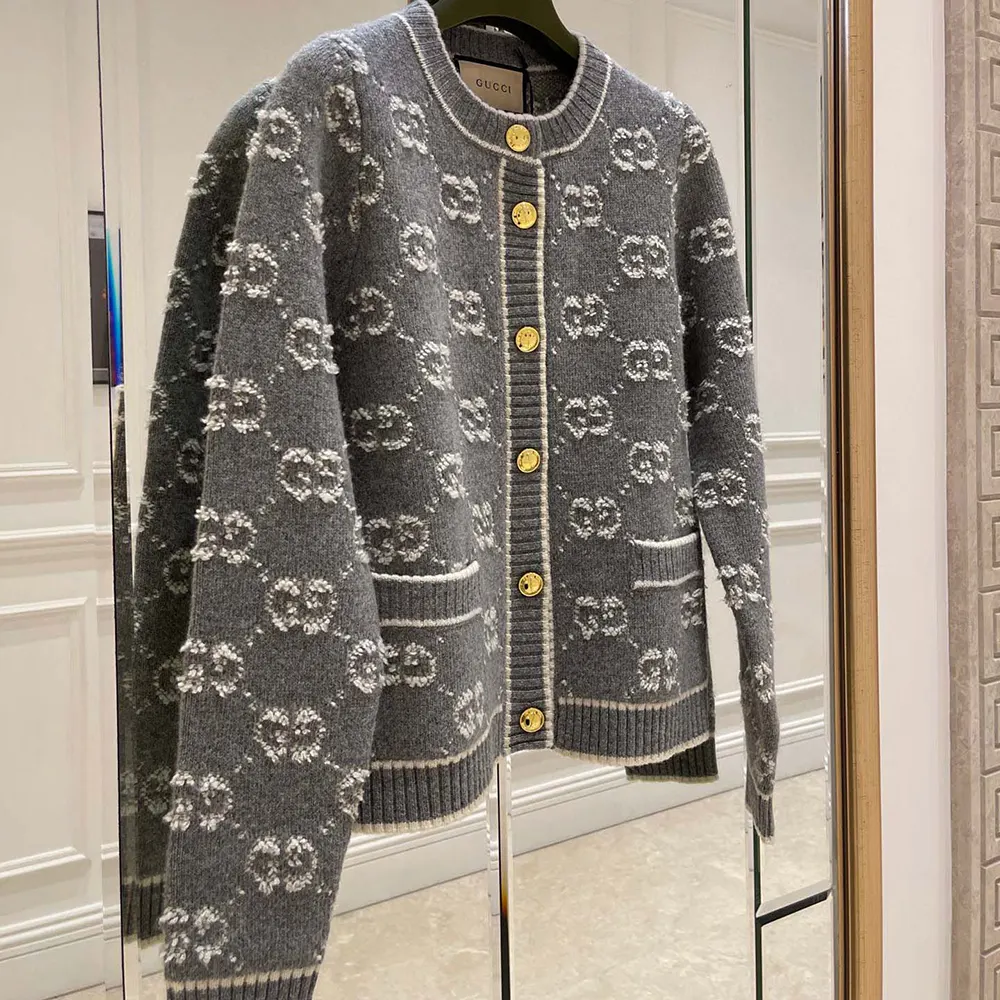 Gucci Women GG Wool Boucle Jacquard Cardigan 713300XKCNA1130