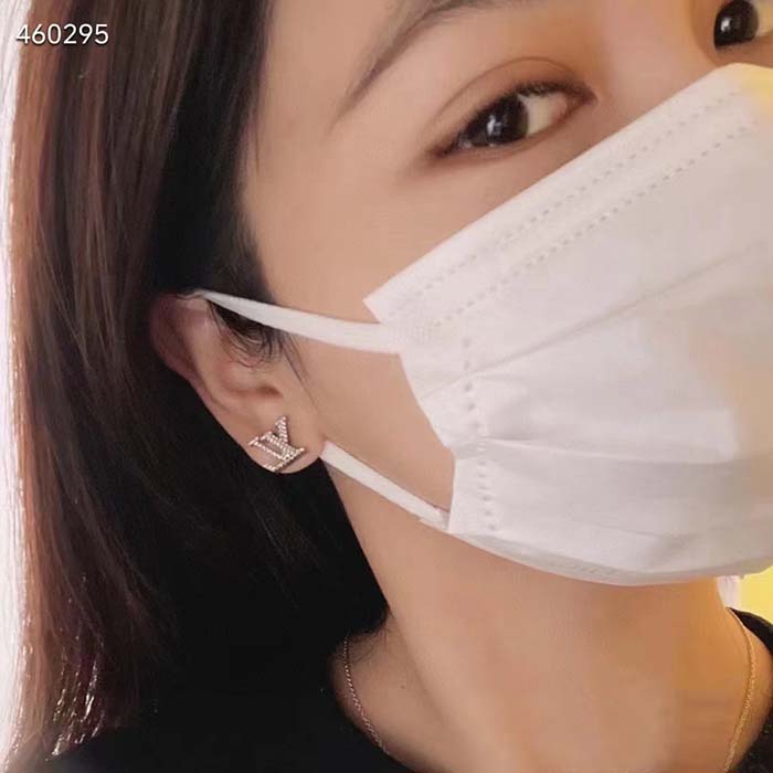 Louis Vuitton Women LV Eclipse Earrings Crystal LV Initials M00609