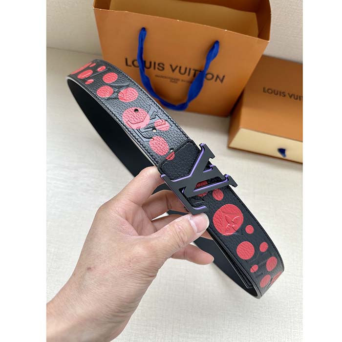 Louis Vuitton Unisex LV x YK LV Initiales 40mm Reversible Belt Painted Dots Monogram Embossed Taurillon Leather