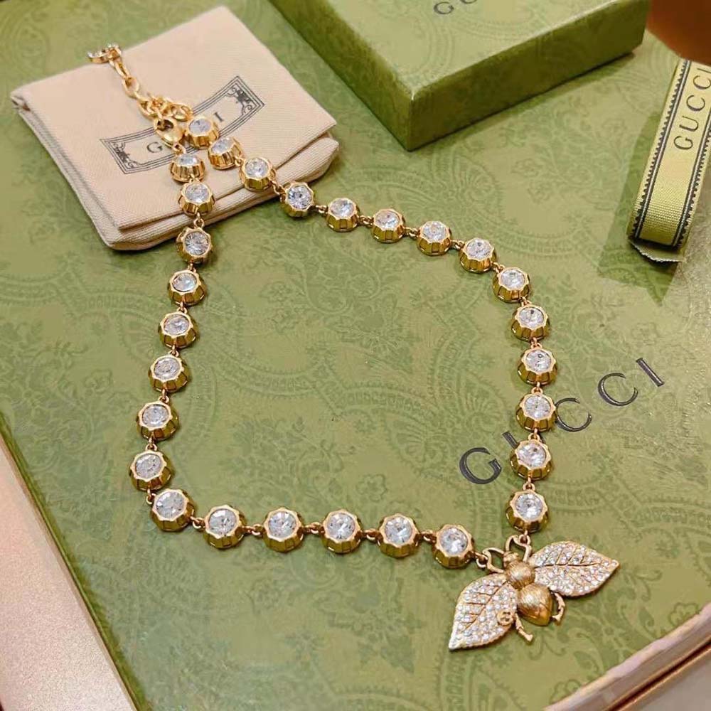 Gucci Women Bee Necklace with Crystals