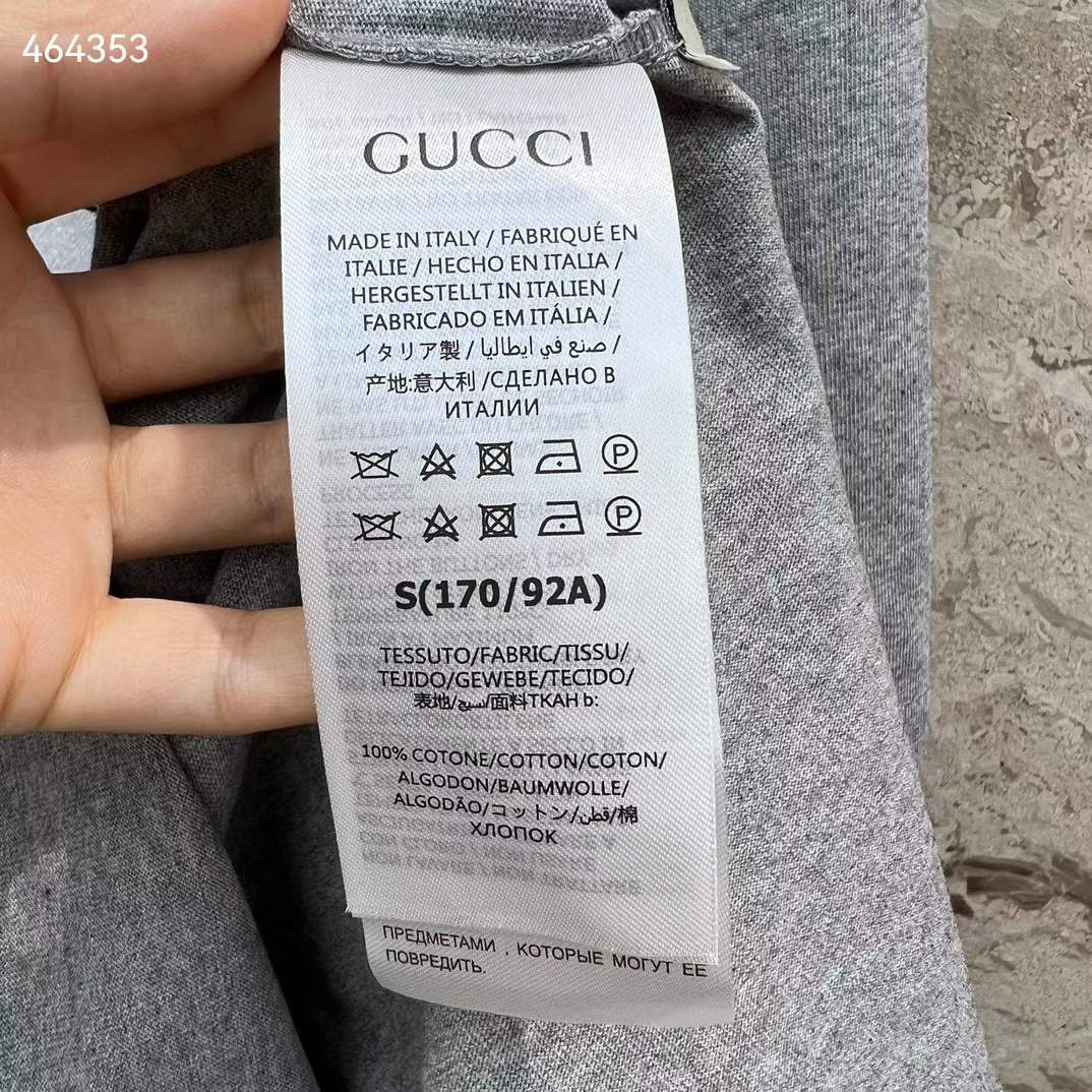 Gucci Men GG Cotton Jersey T-Shirt Gucci Print Crewneck Short Sleeves