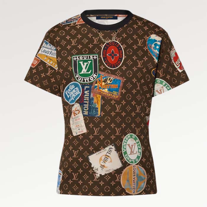 Louis Vuitton Women LV Flight Mode Elysee Palace T-Shirt Cotton Dark Brown 1AFMYH