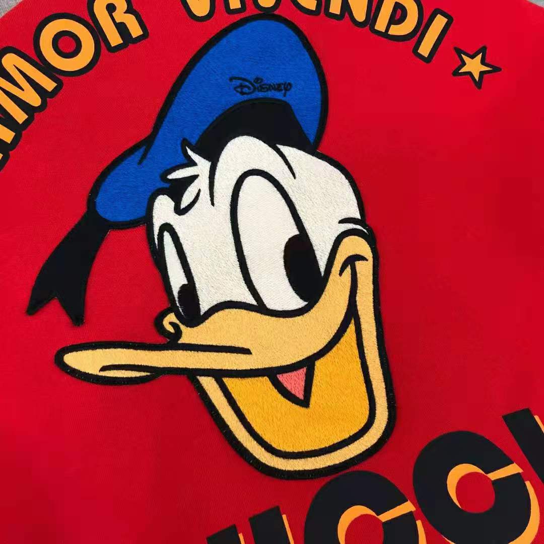 Gucci Men Disney x Gucci Donald Duck Sweatshirt Cotton Crewneck Oversized Fit-Red