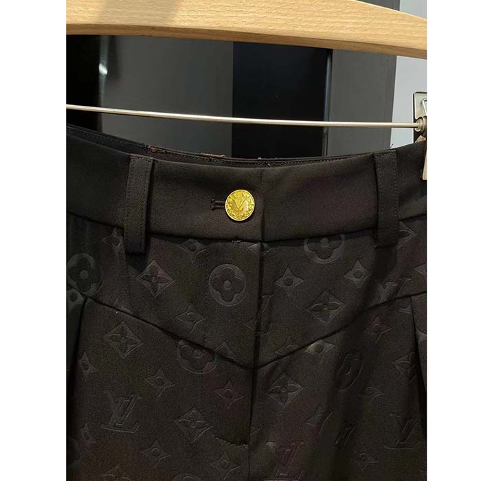 Louis Vuitton Women LV Monogram Jogging Pants Black Regular Fit 1AFHNP