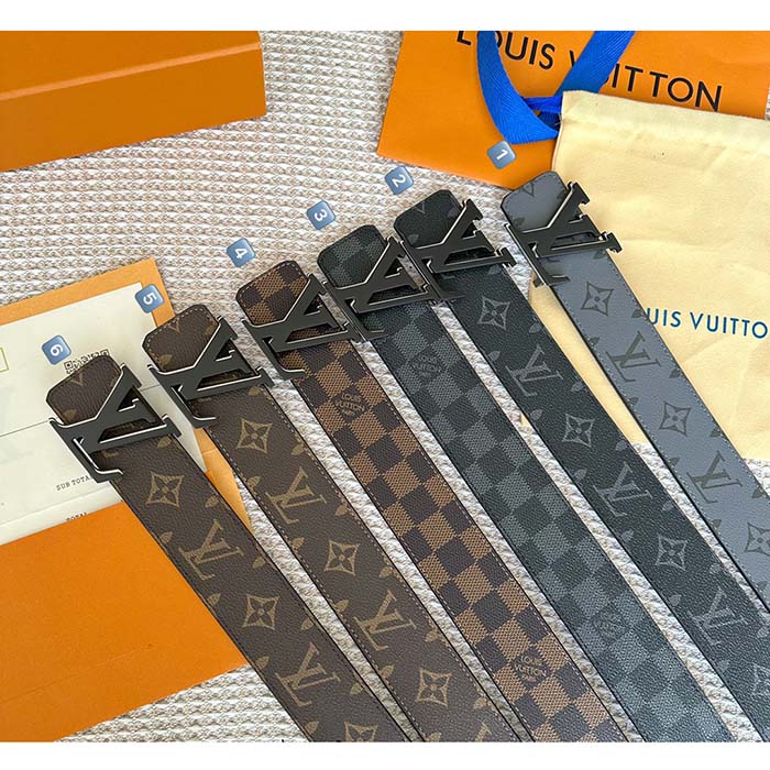 Louis Vuitton Unisex LV Optic 40 MM Reversible Belt MNG Macassar Coated Canvas Leather