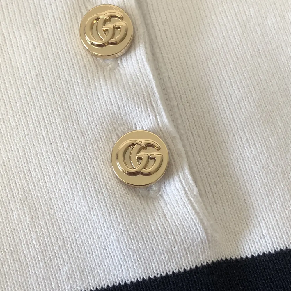 Gucci Women Cotton Stitch Polo Top with Intarsia ‎835916XKEVH