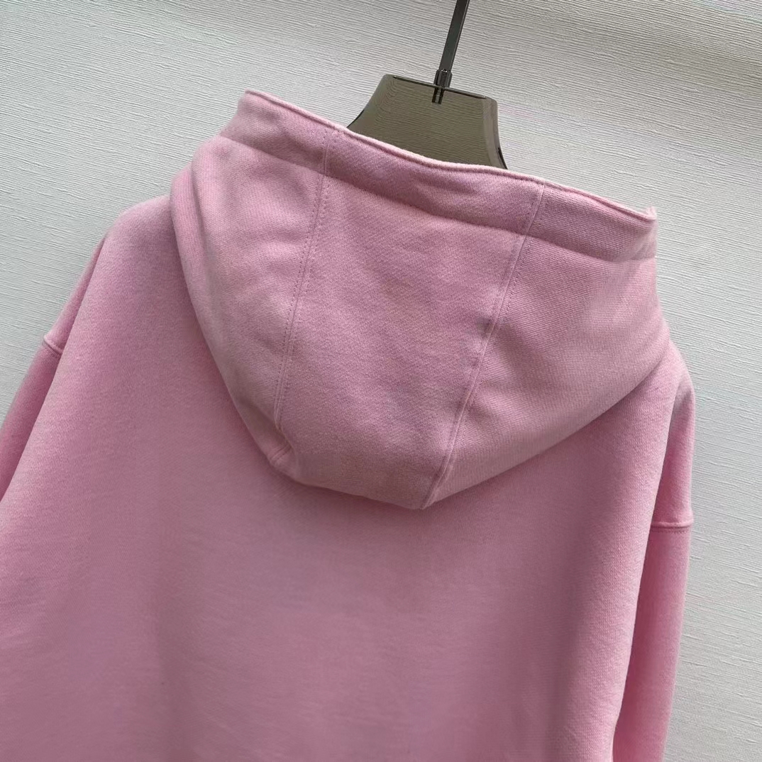 Gucci Women GG Hooded Sweatshirt Embroidery Firenze 1921 Drawstring Closure Dropped Shoulder Long Sleeves