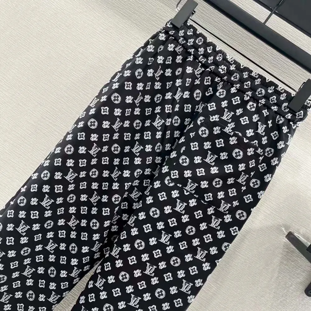 Louis Vuitton Women Monogram Pajama Pants in Airy Silk-Black