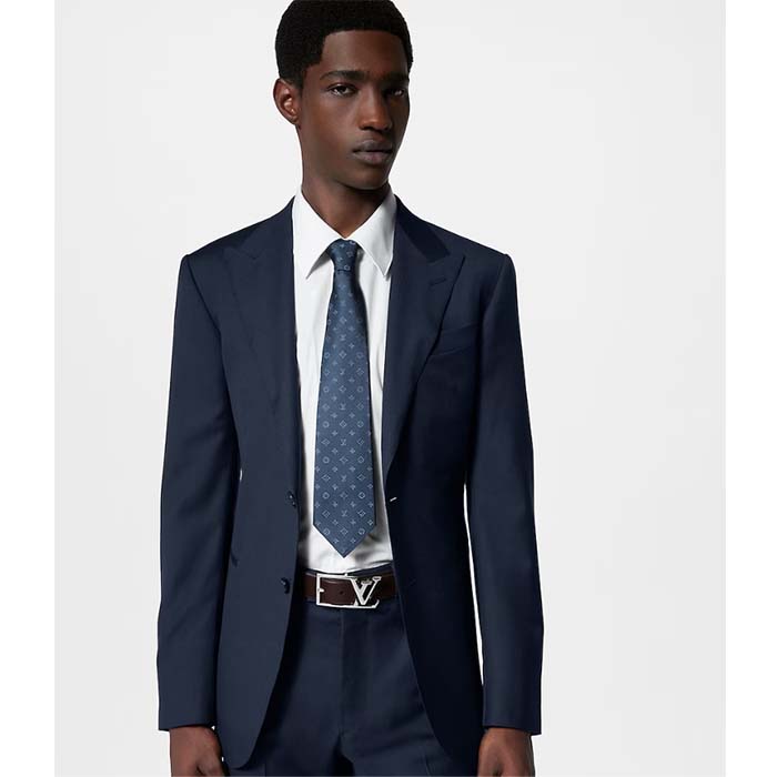 Louis Vuitton Unisex LV Skyline 35 MM Belt Brown Napa Leather Silver-Colour Finish Hardware