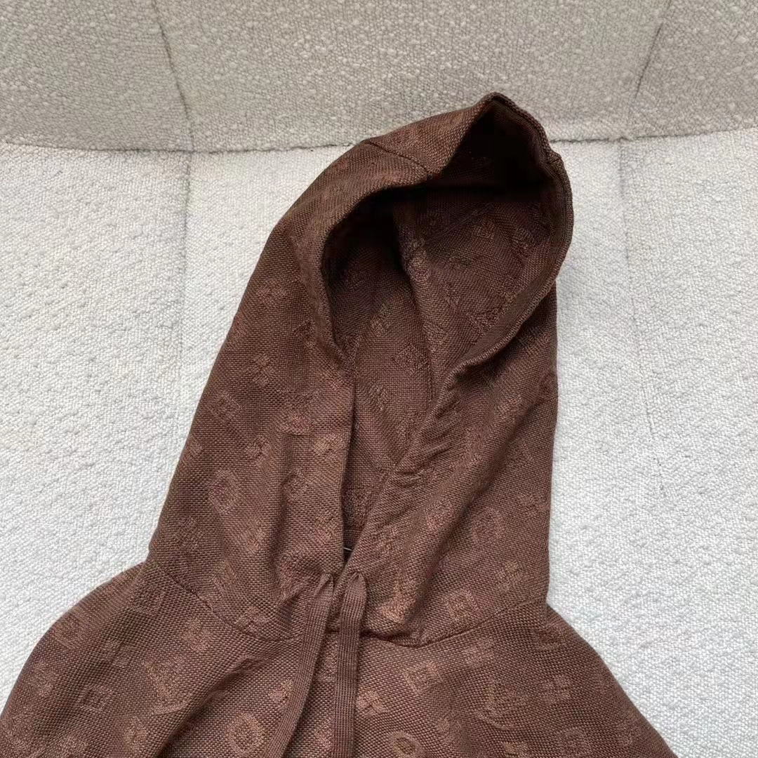 Louis Vuitton LV Women Monogram Hoodie Wool Polyester Brown Slightly Loose Fit