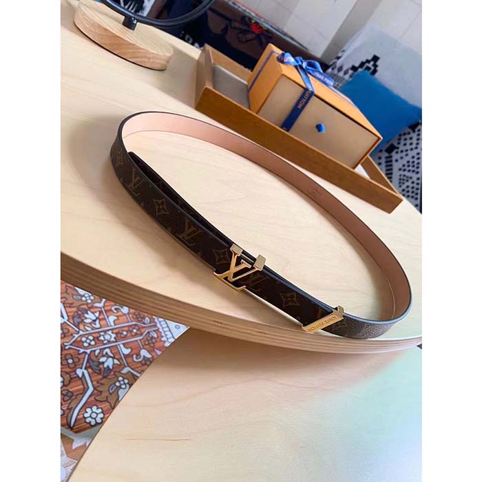 Louis Vuitton Unisex Pretty LV Enamel 30 MM Reversible Belt Monogram Canvas Recto Side