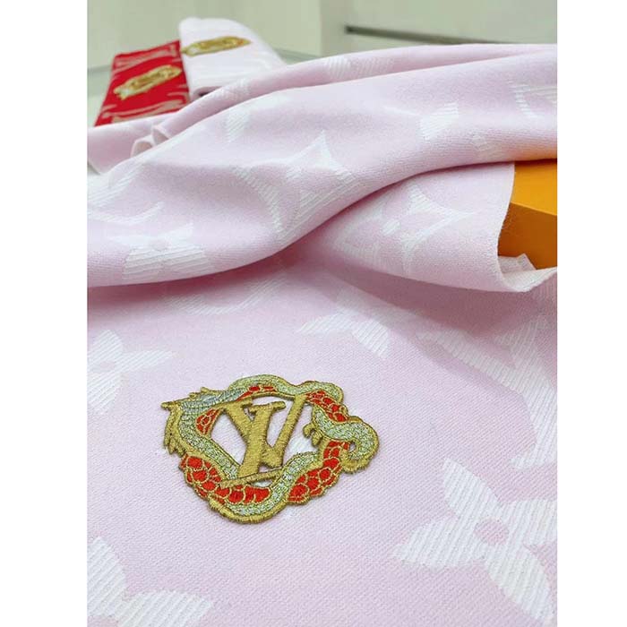 Louis Vuitton Unisex Precious Dragon LV Essential Scarf Pink Wool M79522