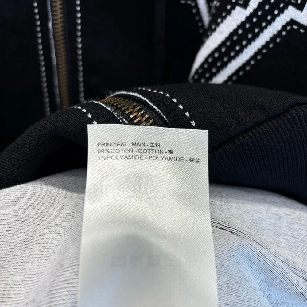 Louis Vuitton Women Graphic Intarsia Zipped Cotton Hoodie 1AFXKW