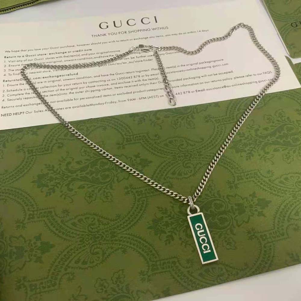 Gucci Women Necklace with Enamel Pendant